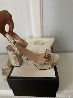 Gold Gucci Platform Heels (Authentic)